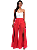 Red 2-Piece Outfit In Sleeveless Cami Top & Split Skirt For Women