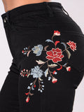 Femme Noire Embroidered Black Skinny Jeans