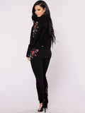 Femme Noire Embroidered Black Skinny Jeans