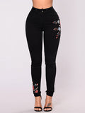 Femme Noire Embroidered Black Skinny Jeans