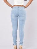 Bethany Sky Blue Skinny Ripped Jeans