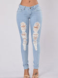Bethany Sky Blue Skinny Ripped Jeans