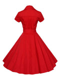Vintage Dress Women Wrap Dress Sash Short Sleeve Retro 1950s Summer Dress