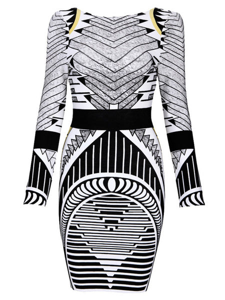 Split Color V-Back Party Dress