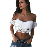 Off Shoulder  Summer Lace Crop Top