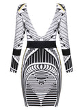Split Color V-Back Party Dress