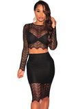 Black Semi-Sheer Sexy Polyester Bodycon Dress for Women