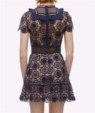 Louisa Blue Crochet Lace Dress