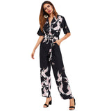 Fly With Me Wide Leg Belted Jumpsuit