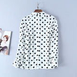 Frenchie Polka Dot Printed Blouse and Skirt Set