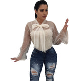 Dula Transparent Bow-tie Blouse