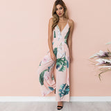 Tanya Deep V-neck Bohemian Backless Jumpsuit