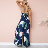 Tanya Deep V-neck Bohemian Backless Jumpsuit