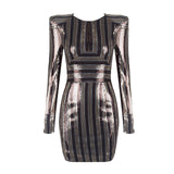 New Orleans O Neck Sequined Bodycon Dress