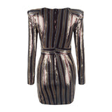 New Orleans O Neck Sequined Bodycon Dress