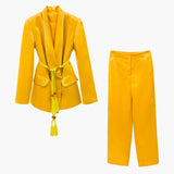 Vici Yellow Wide Leg Pants Suit