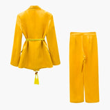 Vici Yellow Wide Leg Pants Suit
